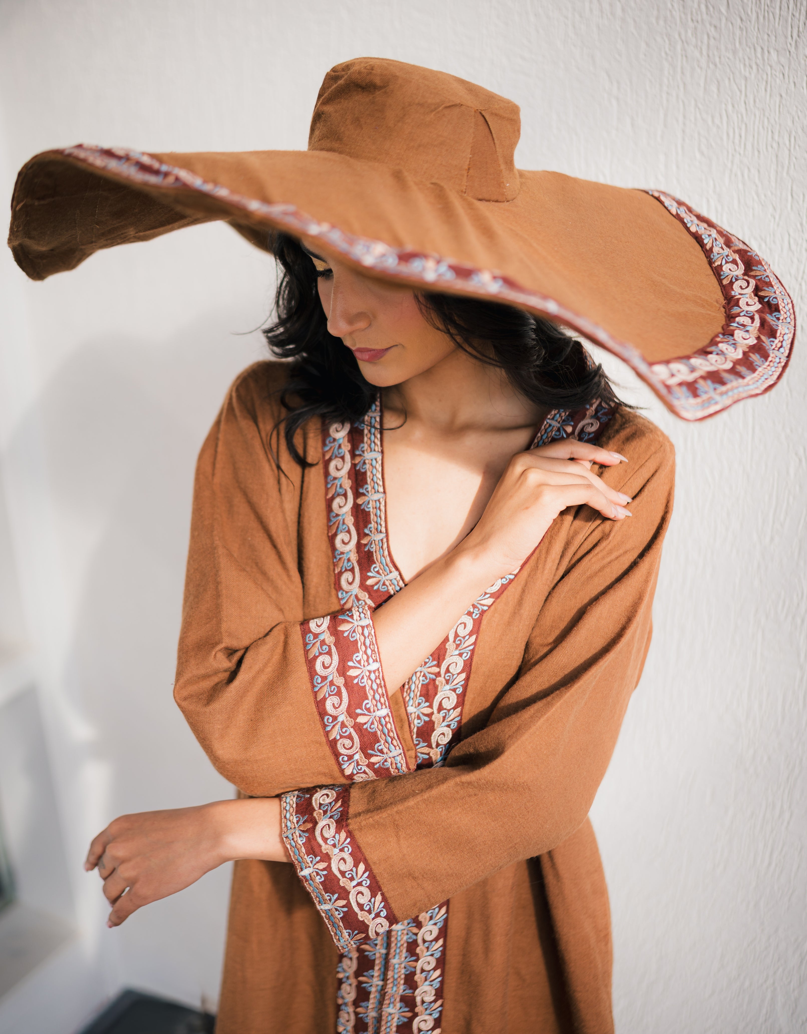 Mocca Embroidered Fine Wool Jacket