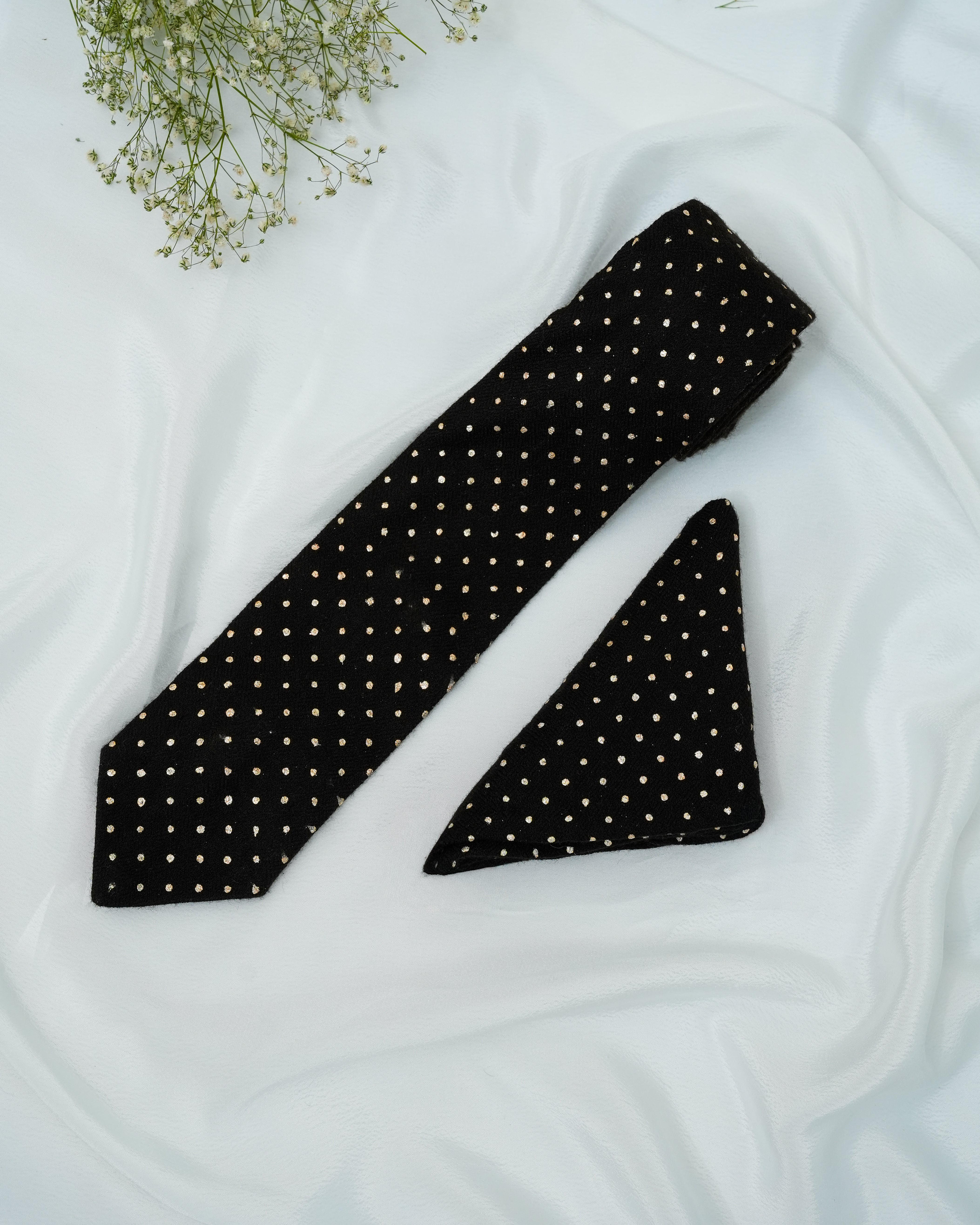 Pure Pashmina Navy Blue Tie & Pocket Square