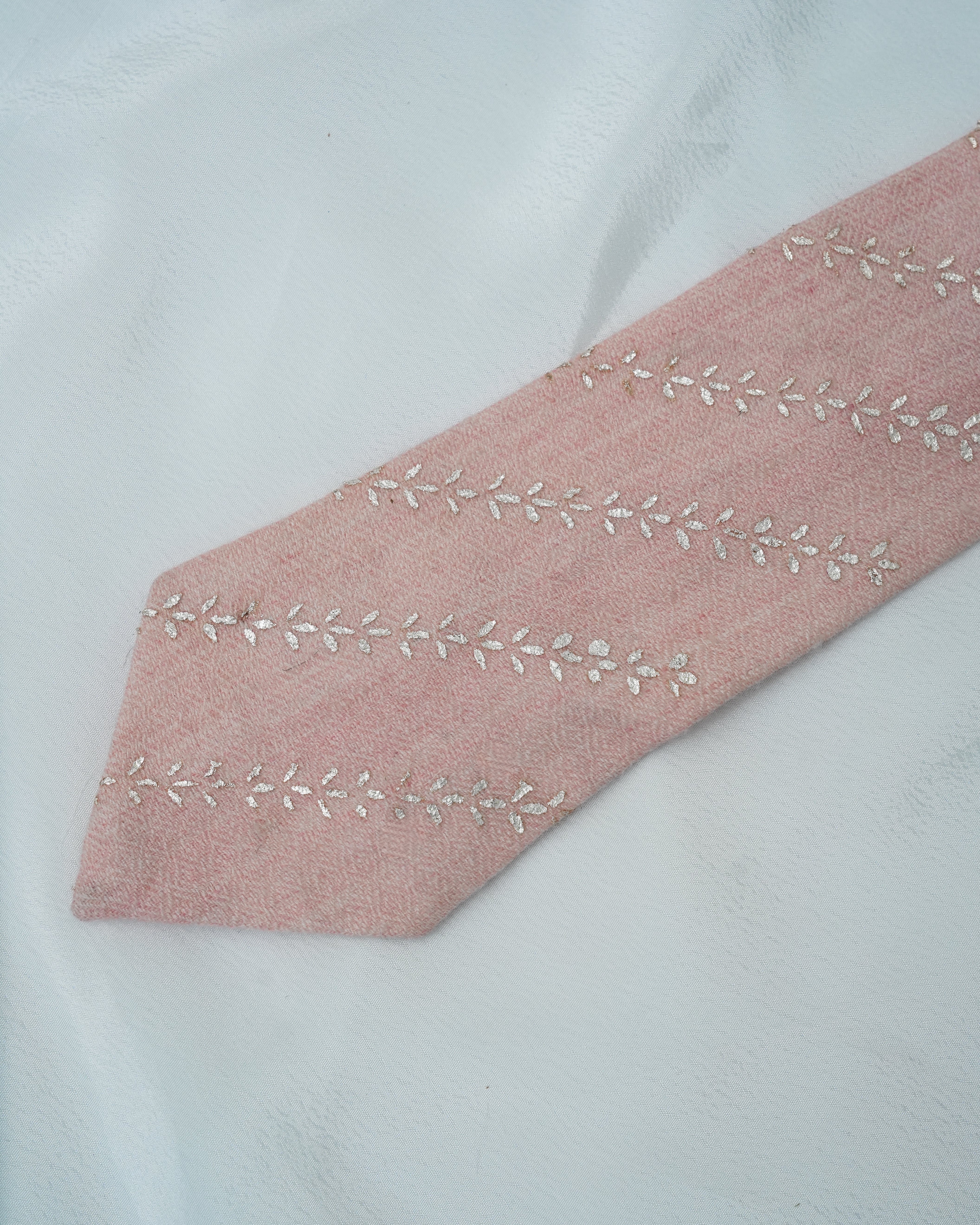 Pure Pashmina Peach Tie & Pocket Square