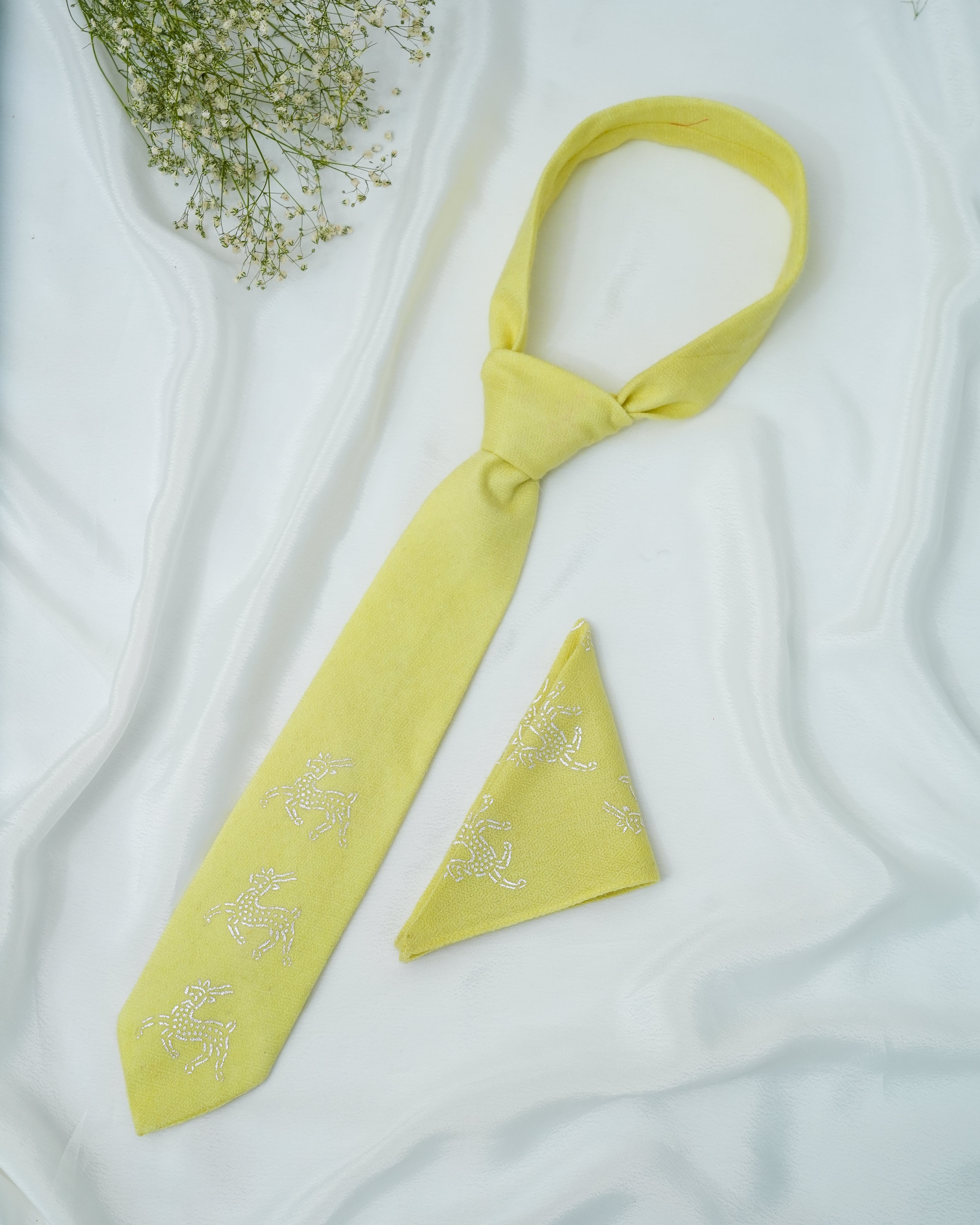 Pure Pashmina Lime Tie & Pocket Square