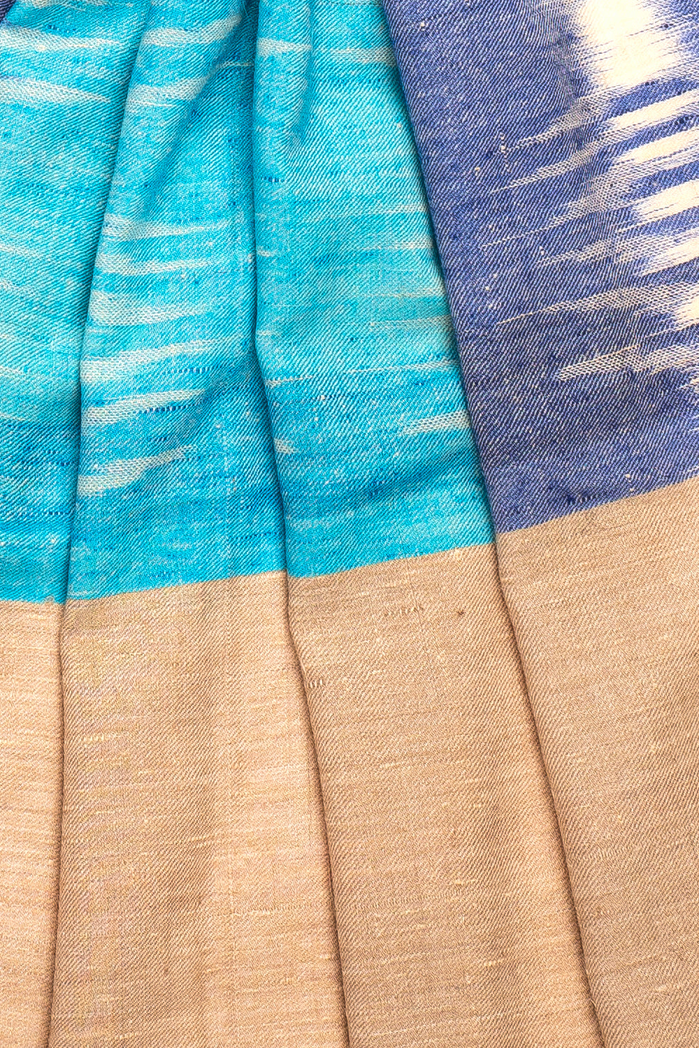 Blue Pure Pashmina Scarf - Ikat