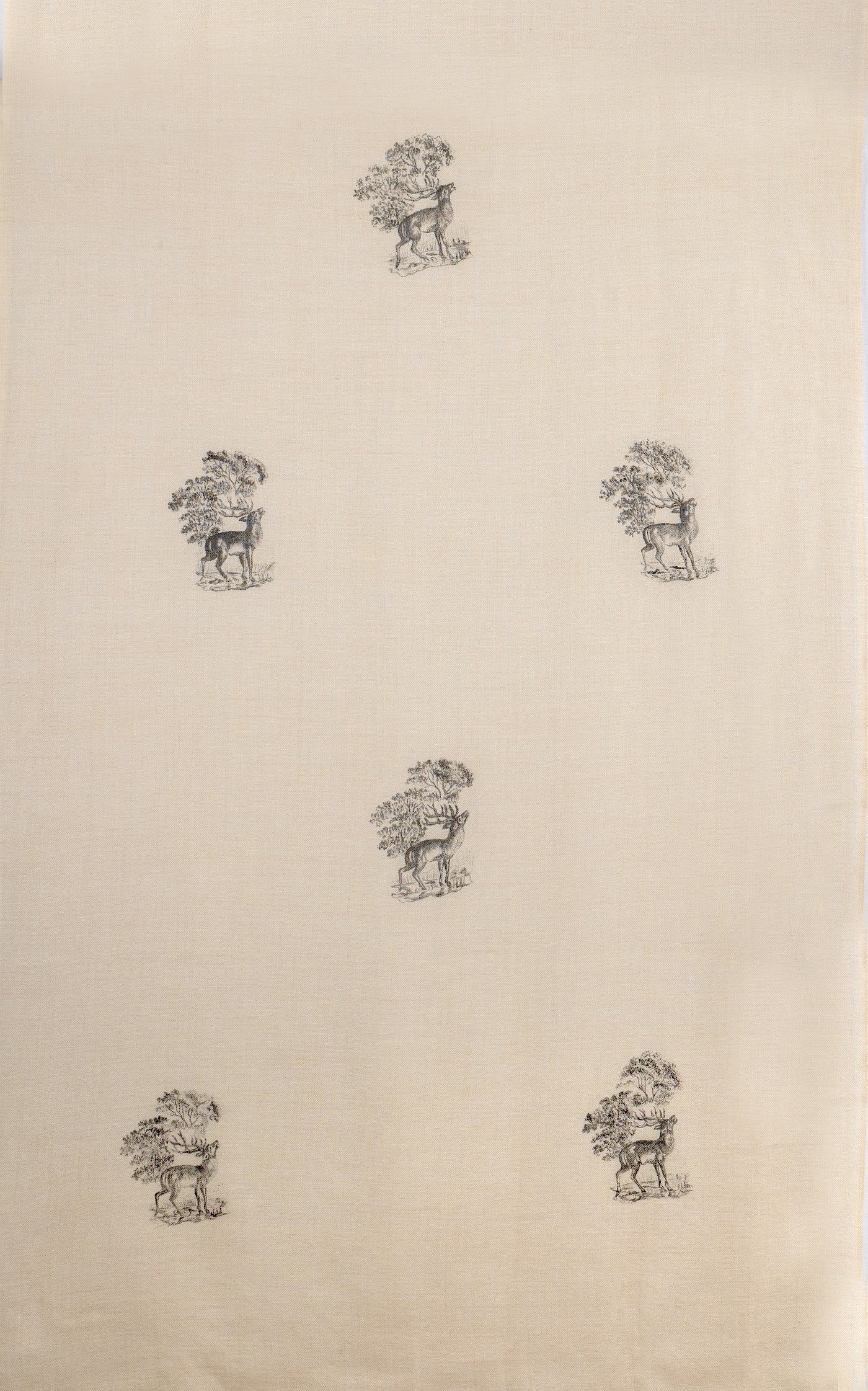 Beige Pure Pashmina Hand-Painted Scarf - Reining Rein Deer