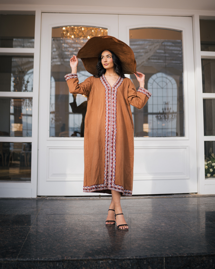 Mocca Embroidered Fine Wool Jacket