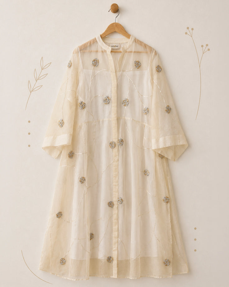 White Organza Dress with Slip