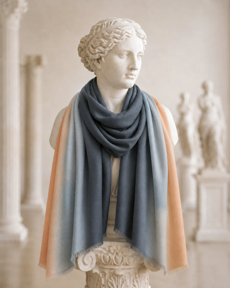 Grey Pure Pashmina Ombre Scarf