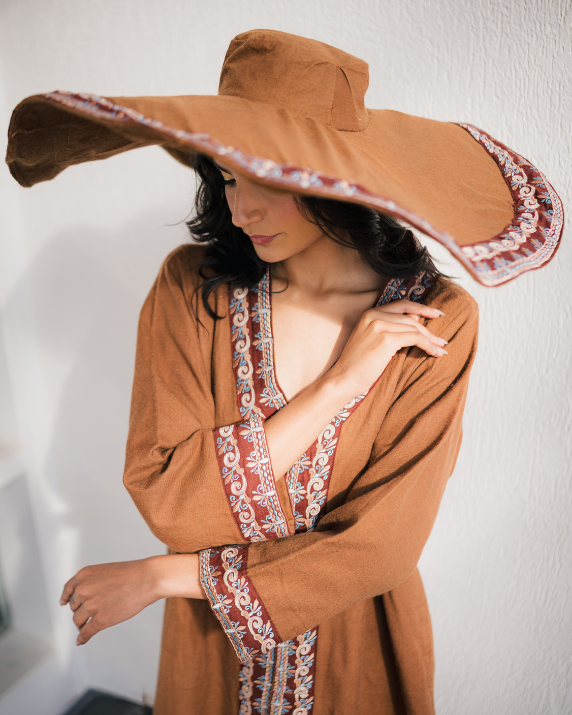 Mocca Embroidered Fine Wool Jacket