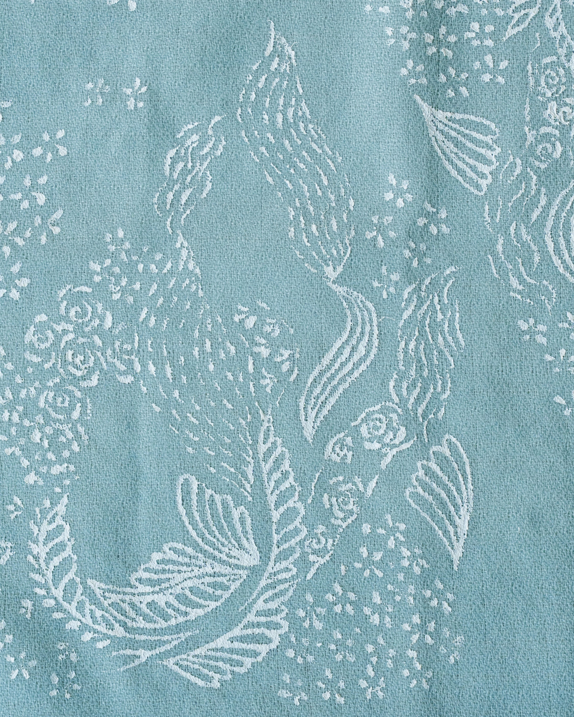 Powder Blue Hand-Painted Chanderi Silk Scarf