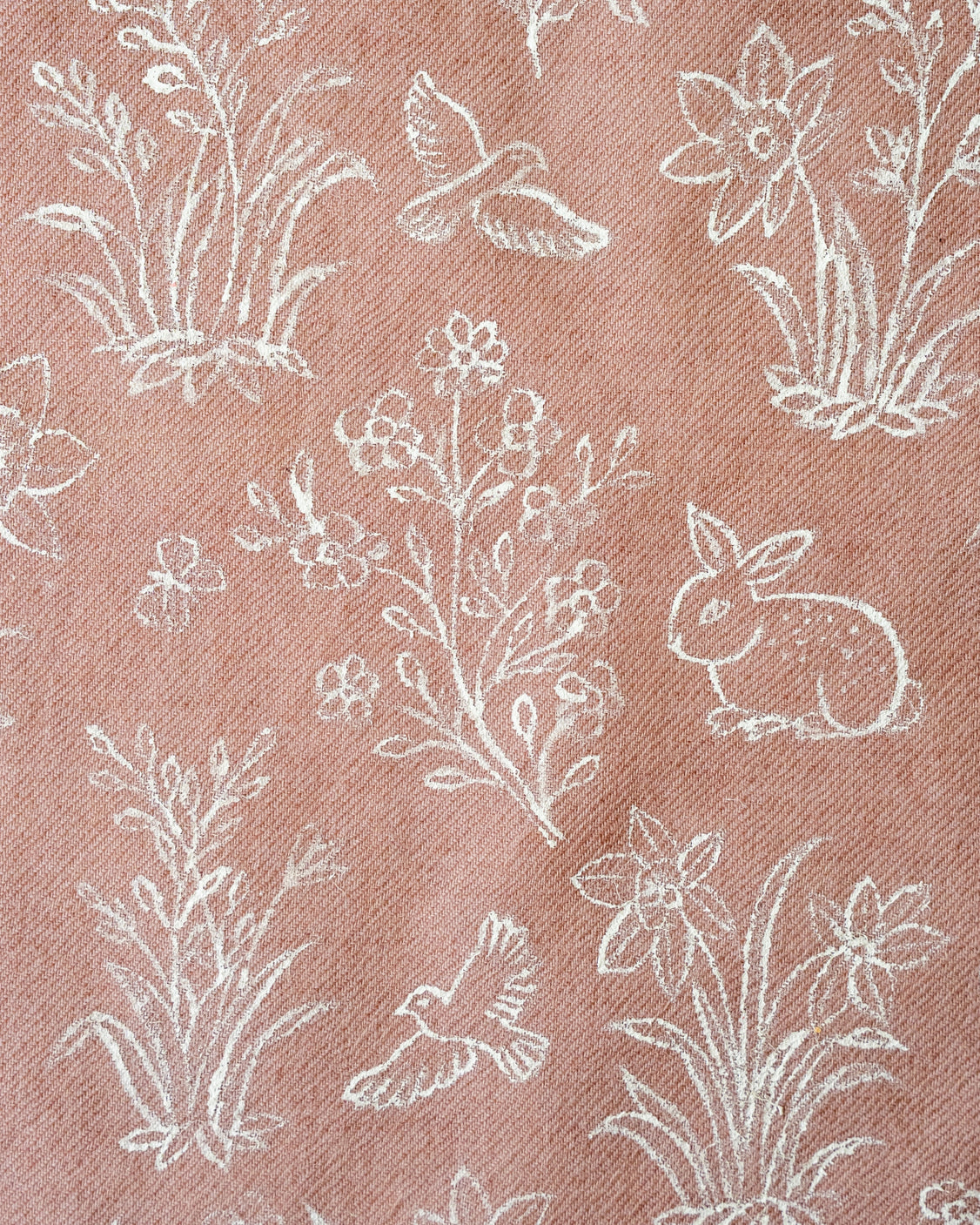 Dusty Rose Hand-Painted Chanderi Silk Scarf