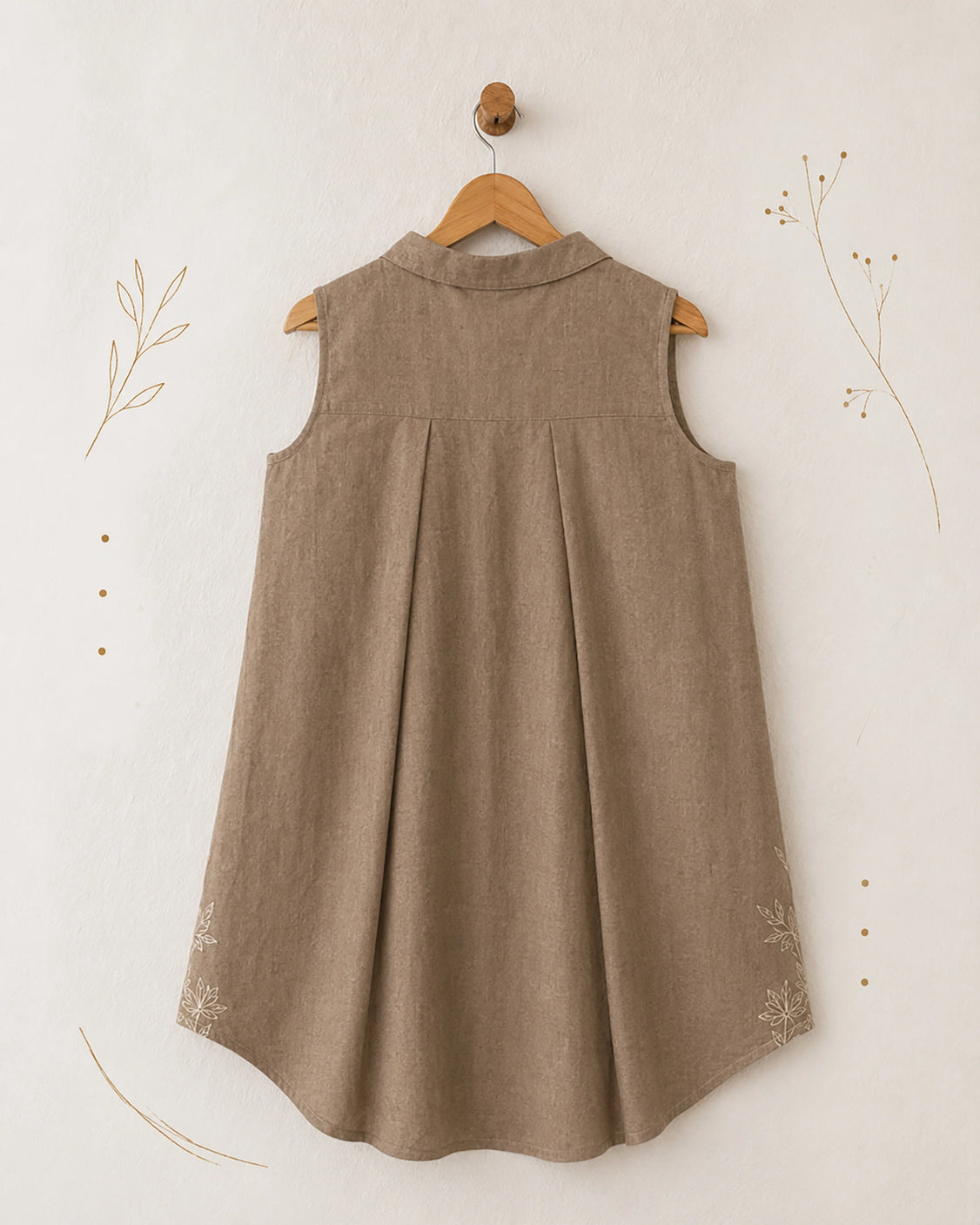 Cotton Handpainted Sleeveless Shirt