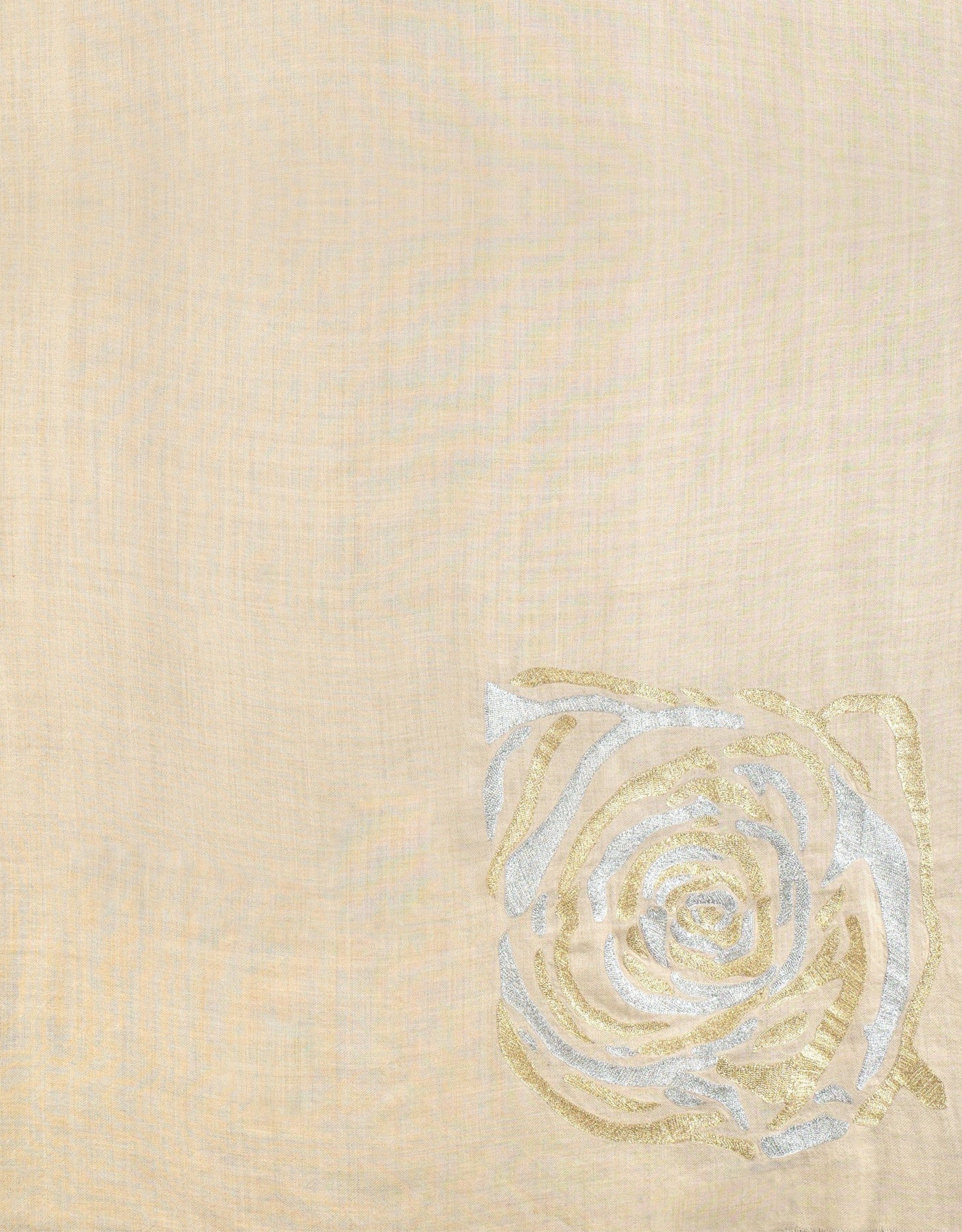 White Pure Pashmina Embroidered Scarf - Have a Rosy Day