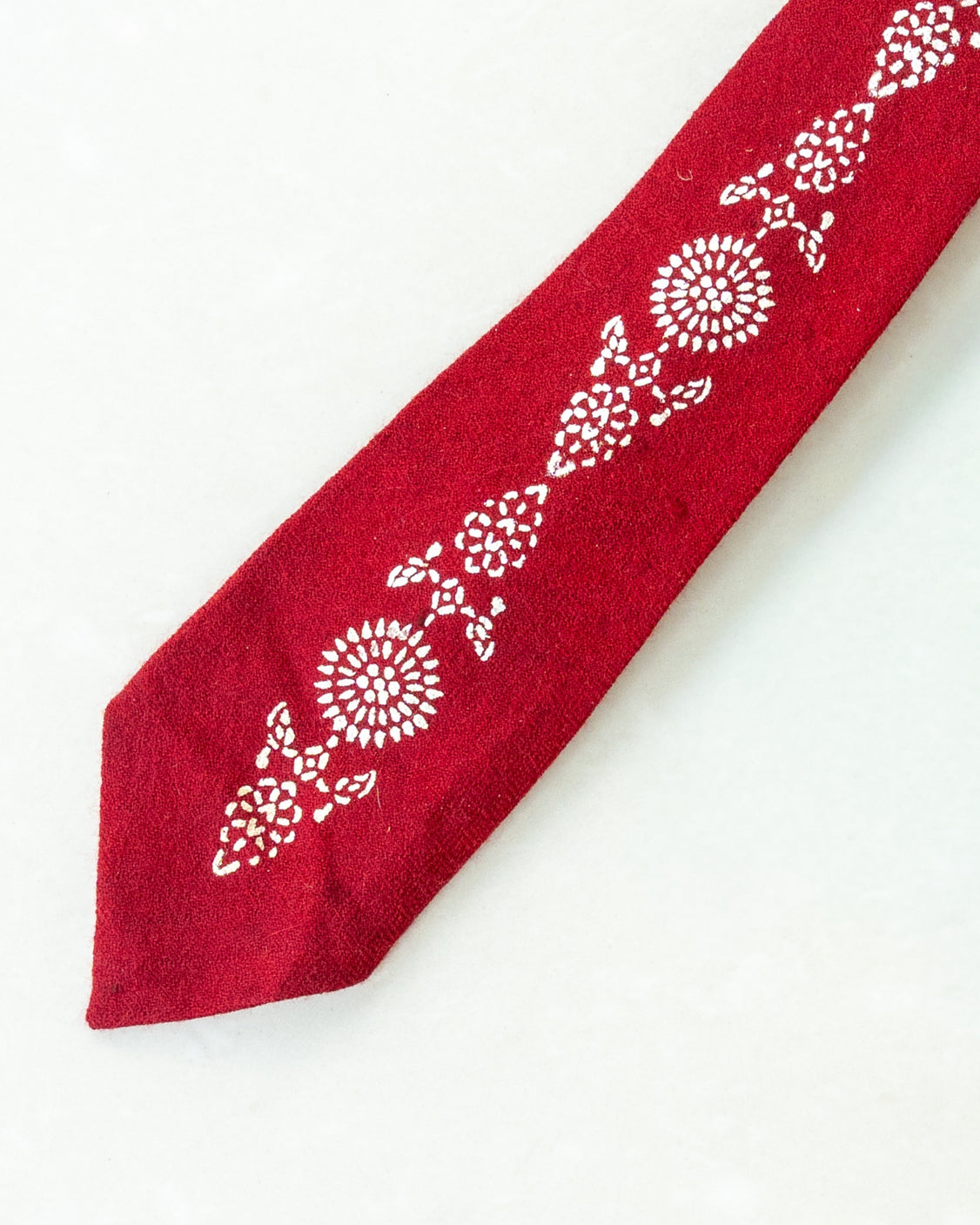 Maroon Silver Printed Pure Pashmina Tie & Pocket Square Set
