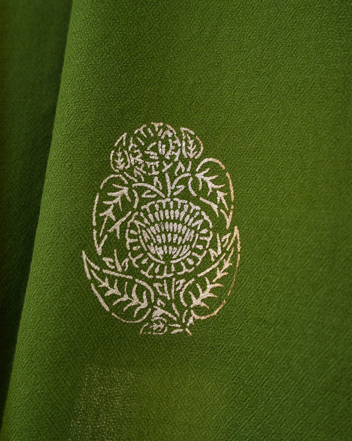 Green Real Silver Printed Scarf