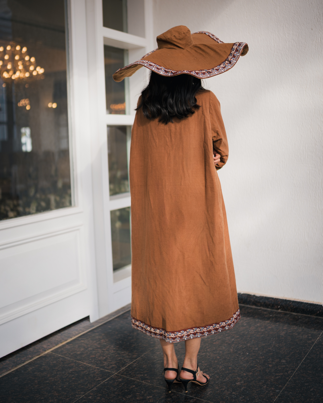 Mocca Embroidered Fine Wool Jacket