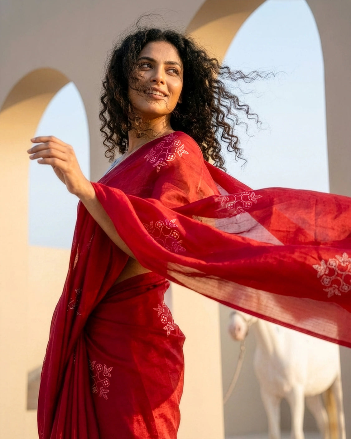 Crimson Real Silver Silk Saree