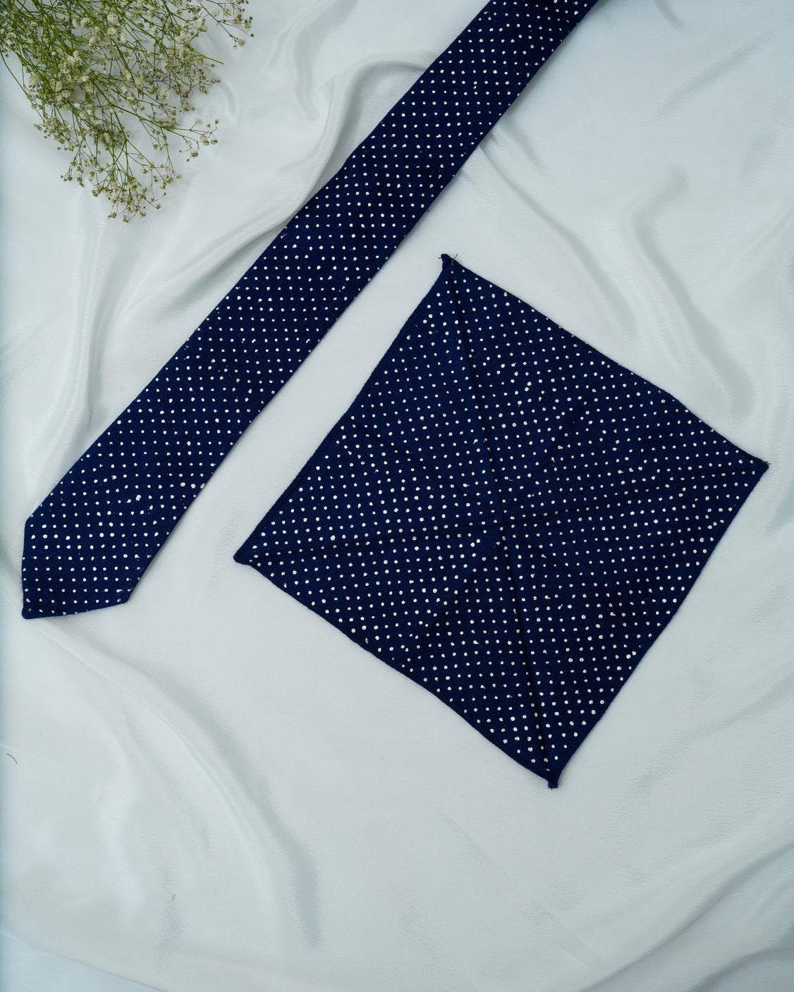 Pure Pashmina Blue Tie & Pocket Square Set