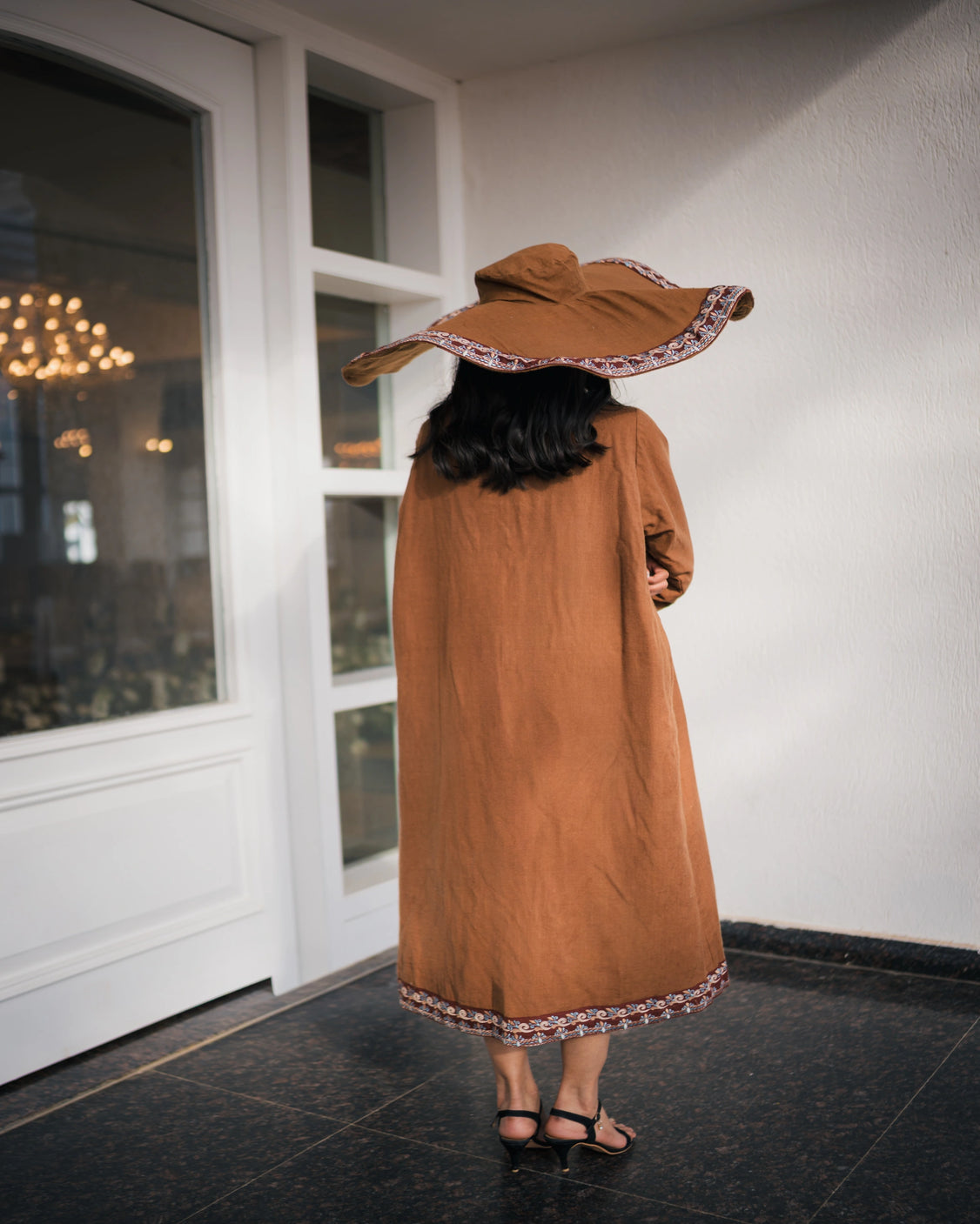 Mocca Embroidered Fine Wool Jacket