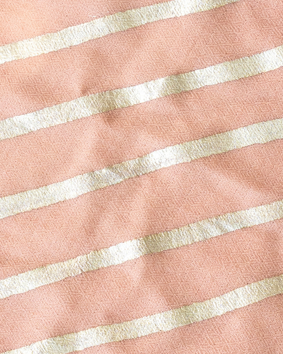 Peach Pure Pashmina Silver Printed Tie & Pocket Square Set