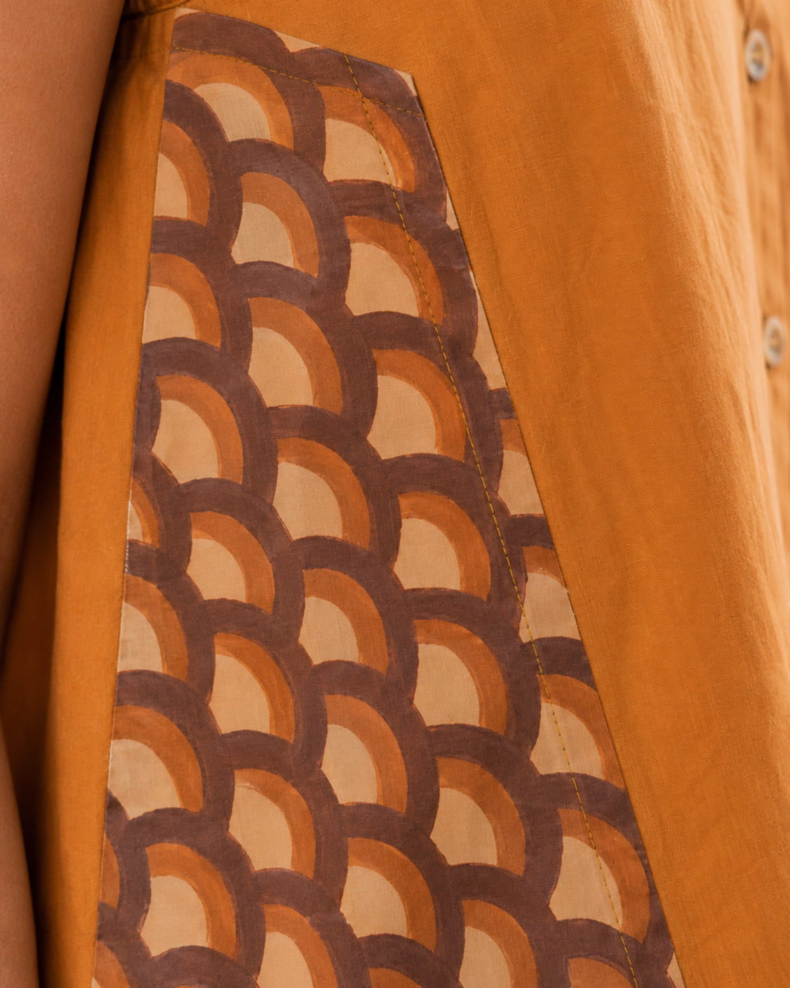 Ochre Handpainted Cotton Shirt