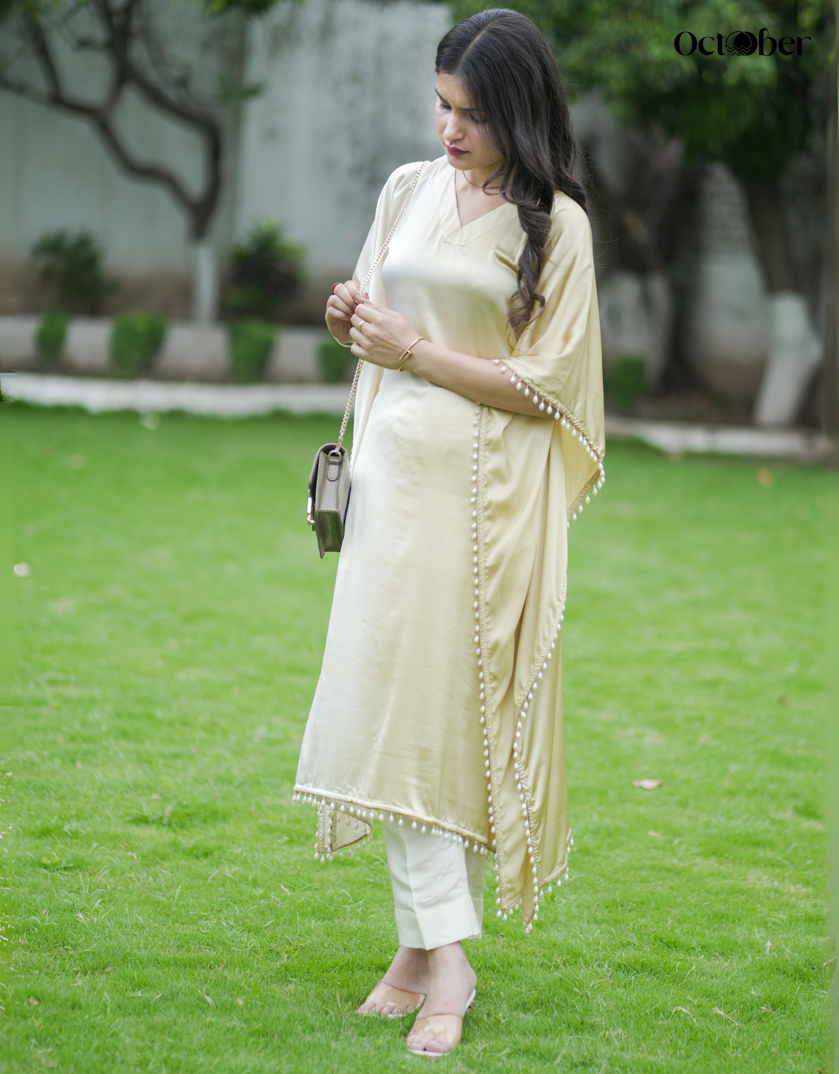 Champagne Fizz Organic Satin kaftan
