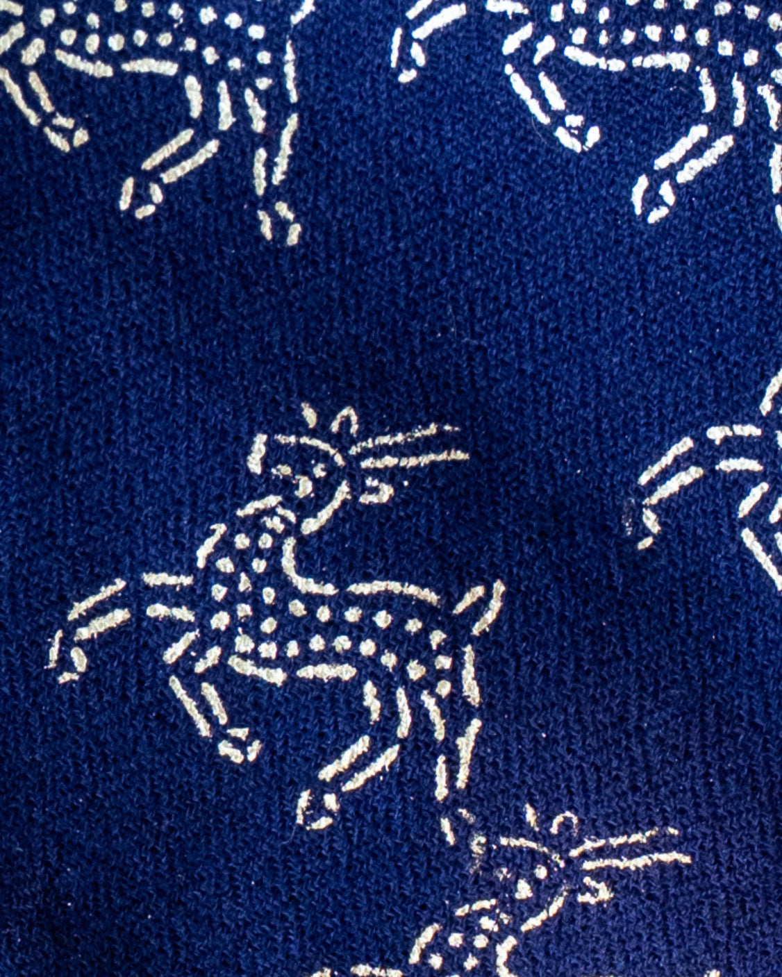 Navy Blue Pure Pashmina Silver Printed Tie & Pocket Square Set