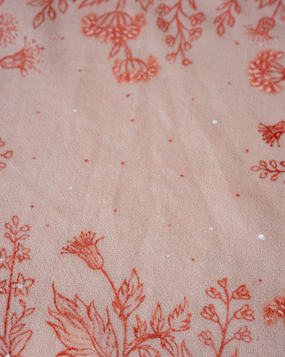 Pink Pure Pashmina Handpainte Pocket Square Set