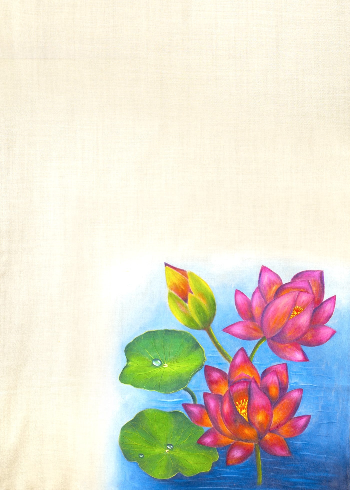 Blooming Lotus in Pashmina