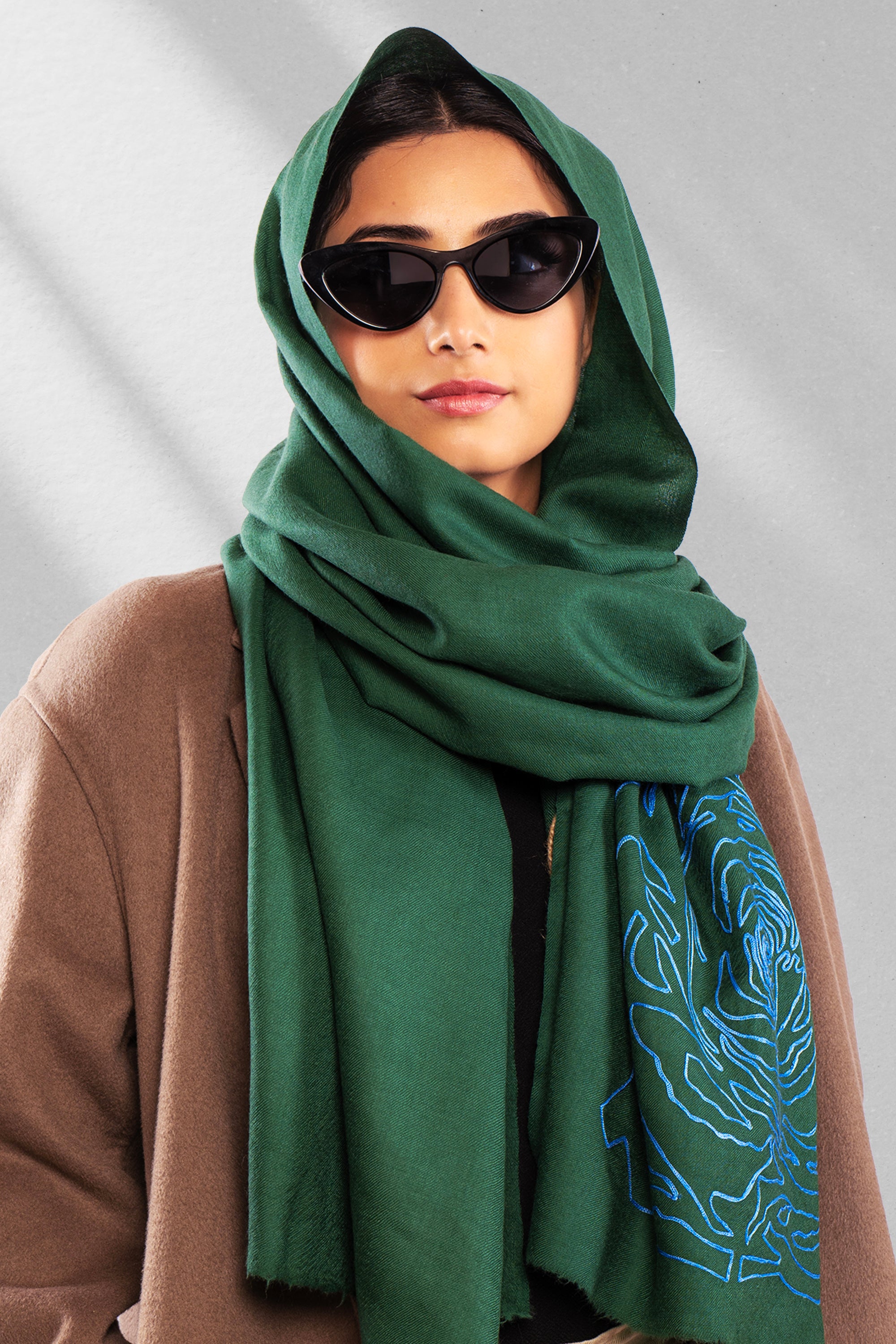 Have a Rosey Day in Pashmina (Green)