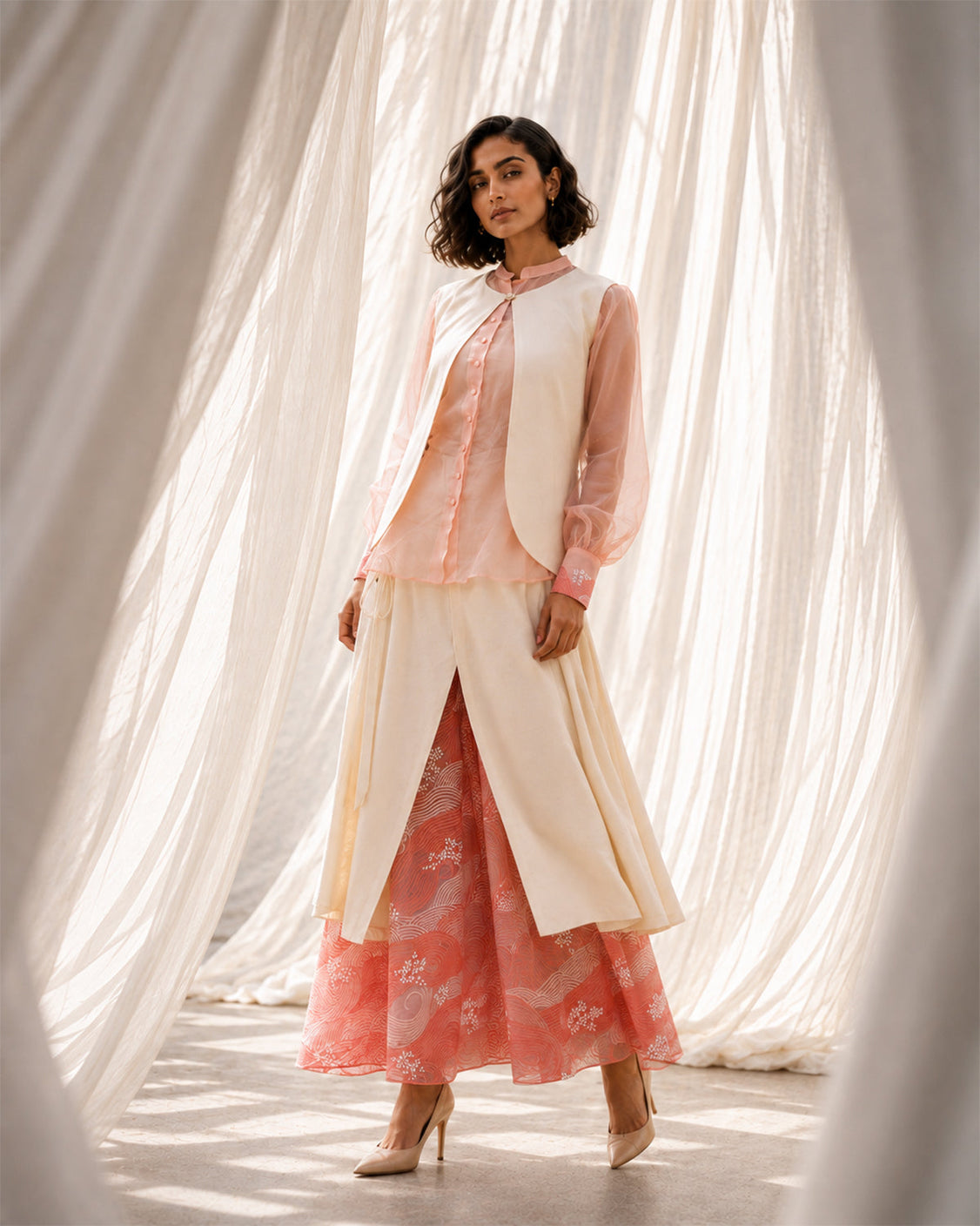 The First Light - Ivory & Blush Fine Wool Set