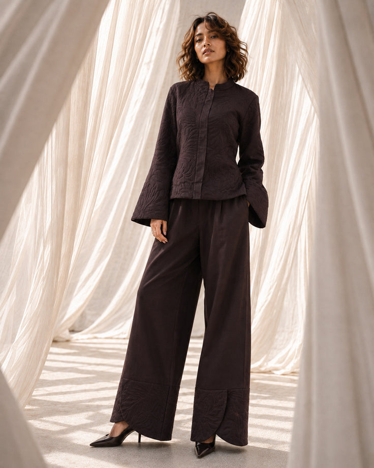 The Old Oak - Chocolate Brown Pashmina Set