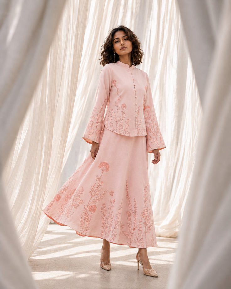 Winter Bloom - Blush Pink Fine Wool Set