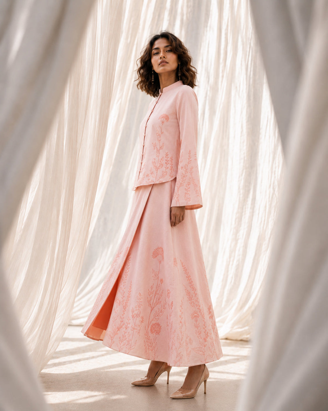Winter Bloom - Blush Pink Fine Wool Set