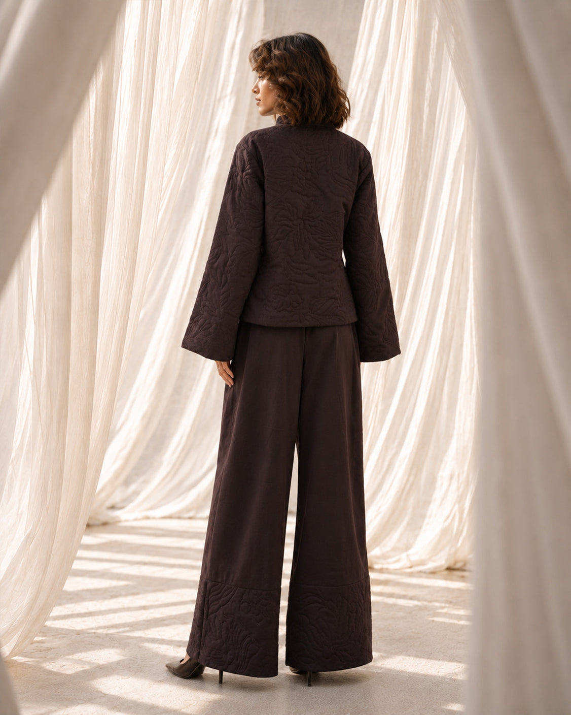 The Old Oak - Chocolate Brown Pashmina Set