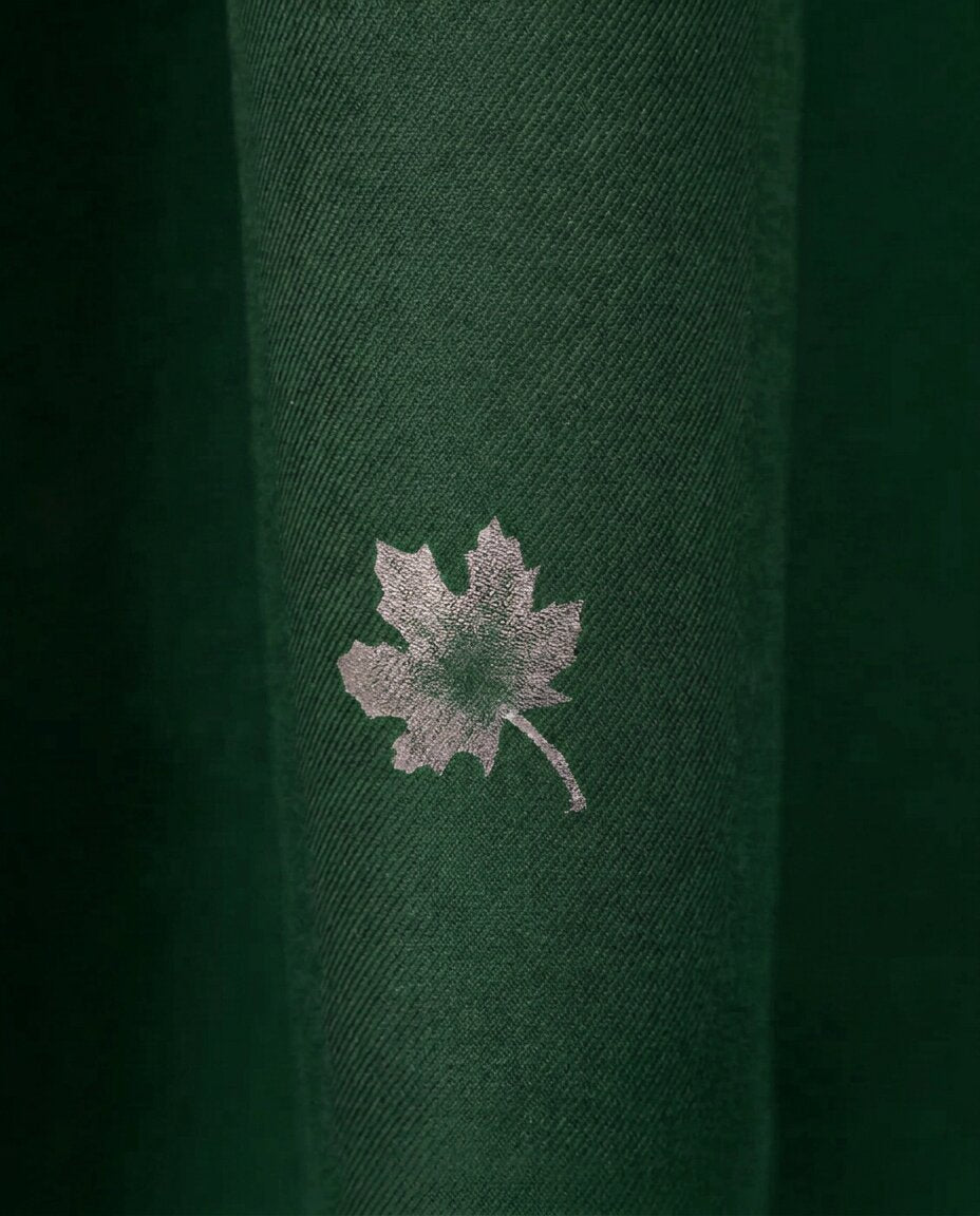 Green Cotton Pashmina Hand Painted Chinar Patta Scarf