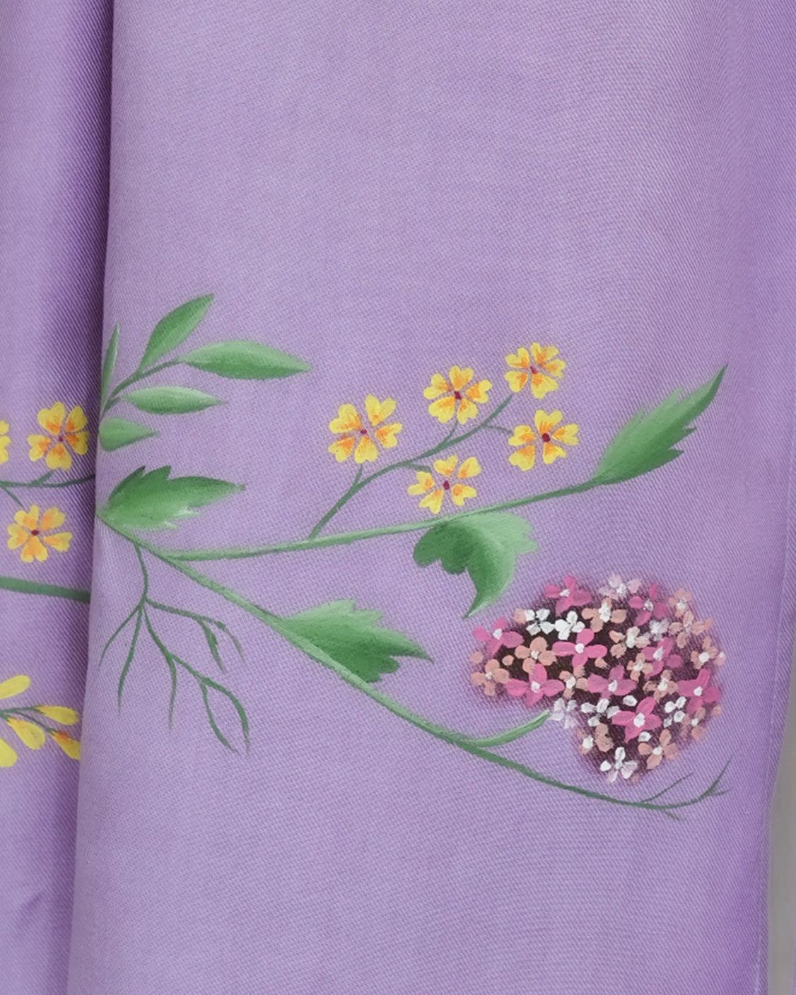 Lilac Cotton Pashmina Handpainted Scarf