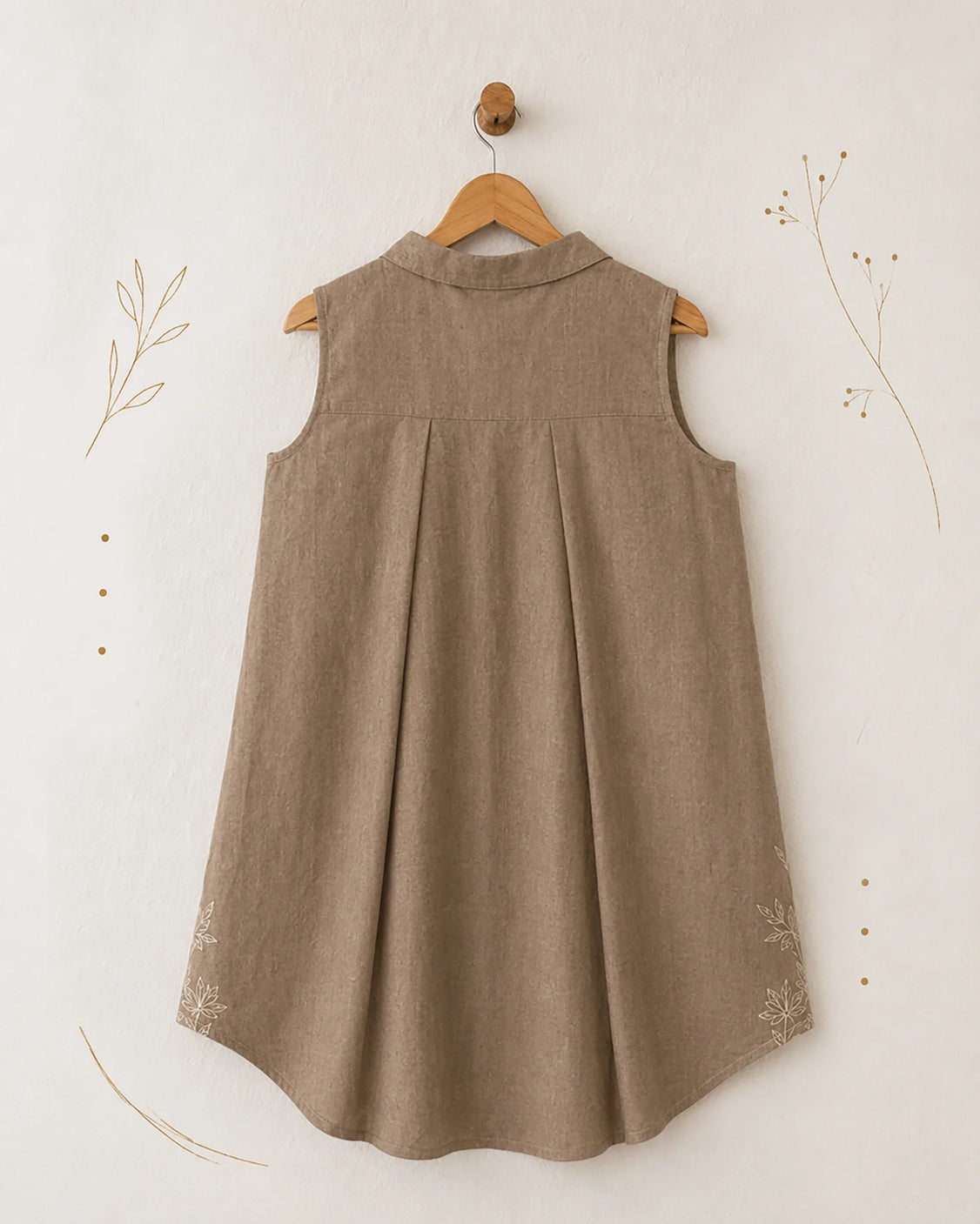 Cotton Handpainted Sleeveless Shirt
