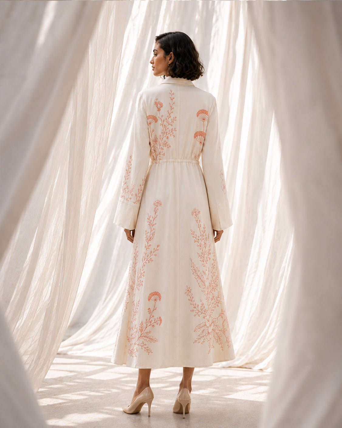 The Herbarium - Ivory Fine Wool Dress