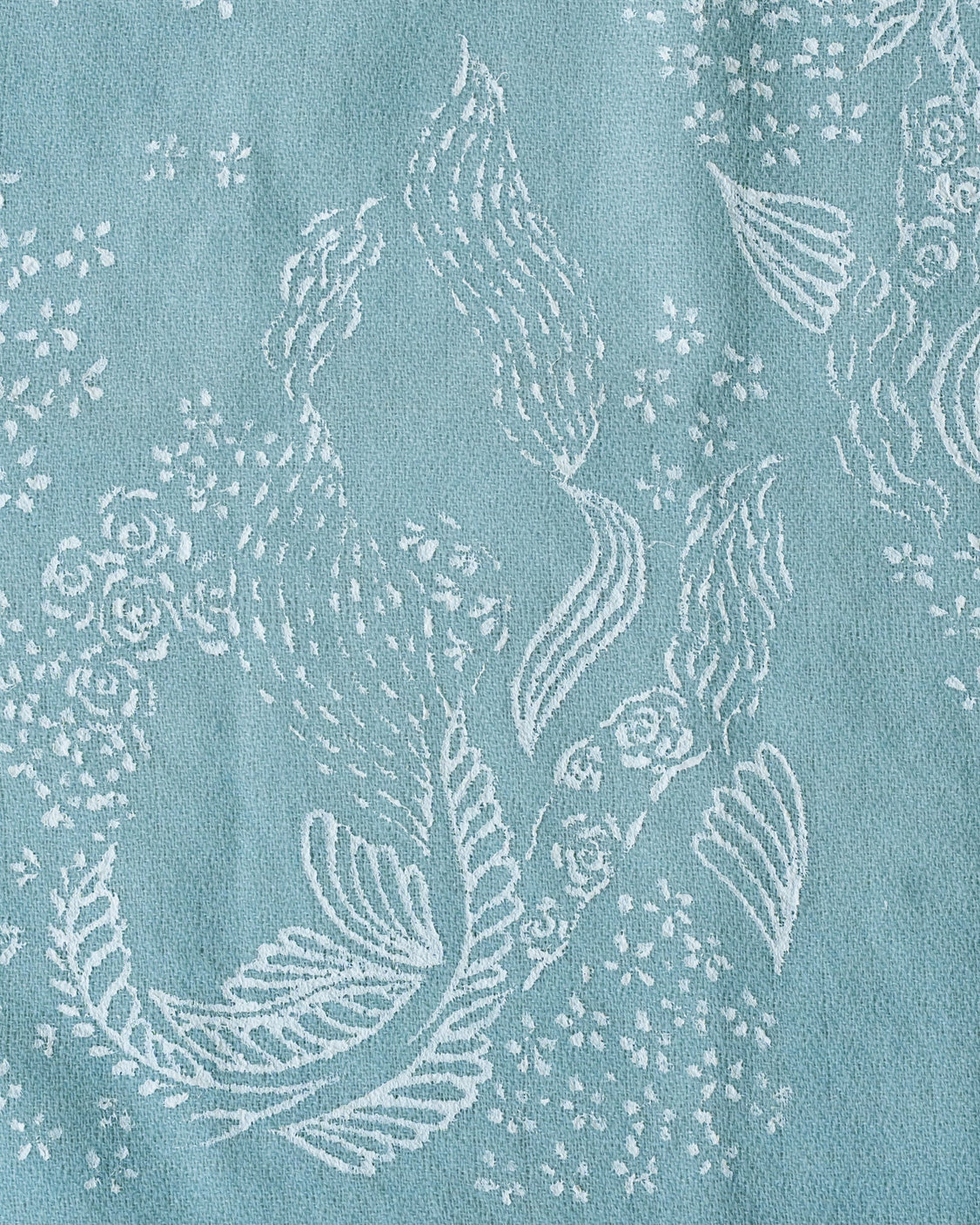Powder Blue Hand-Painted Chanderi Silk Scarf