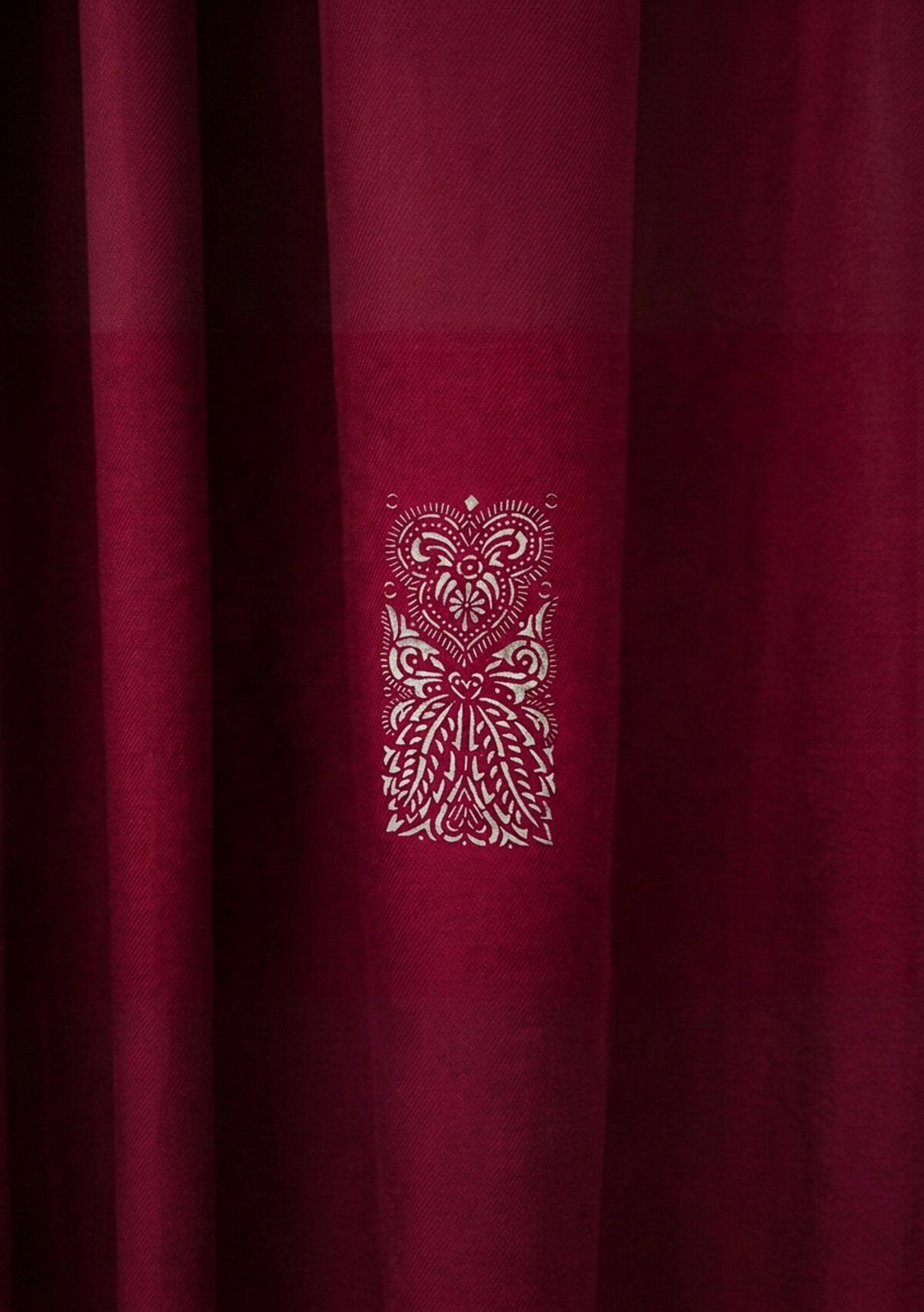 Maroon Ombre Real Silver Printed Mashru Dupatta