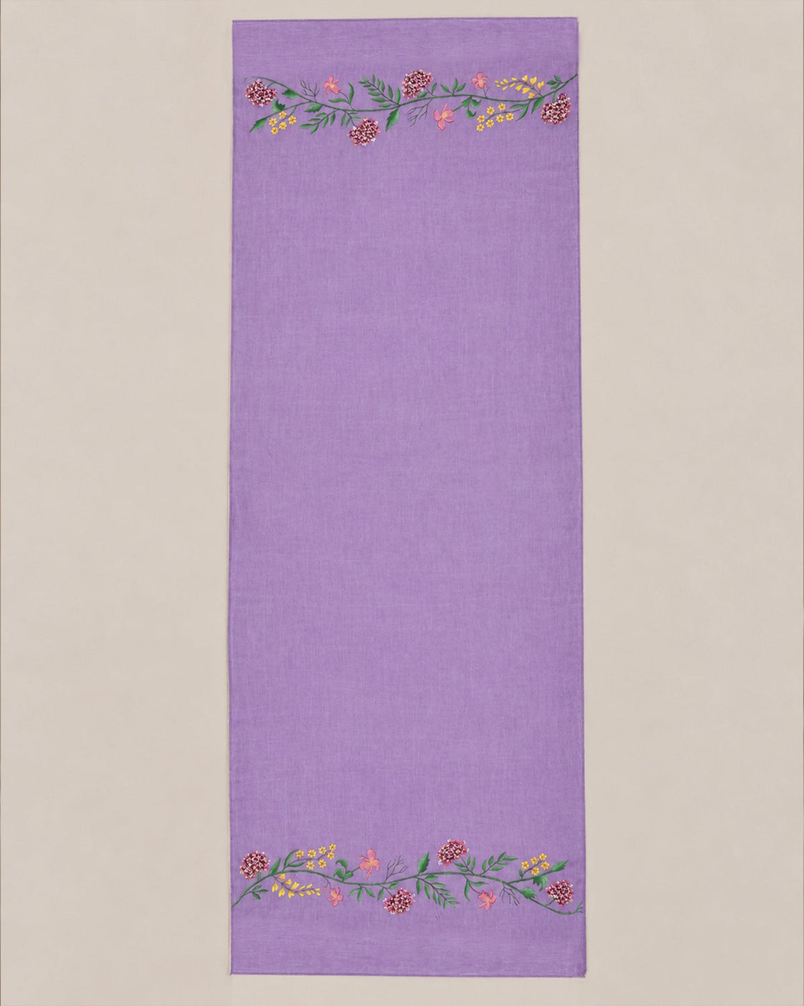 Lilac Cotton Pashmina Handpainted Scarf