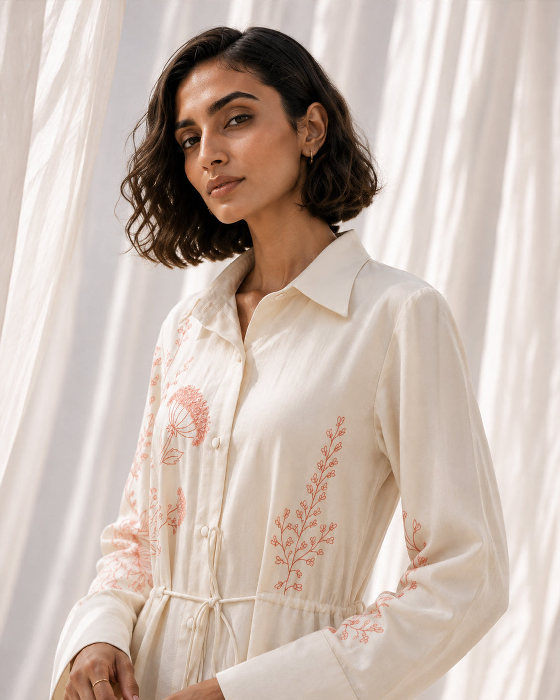The Herbarium - Ivory Fine Wool Dress