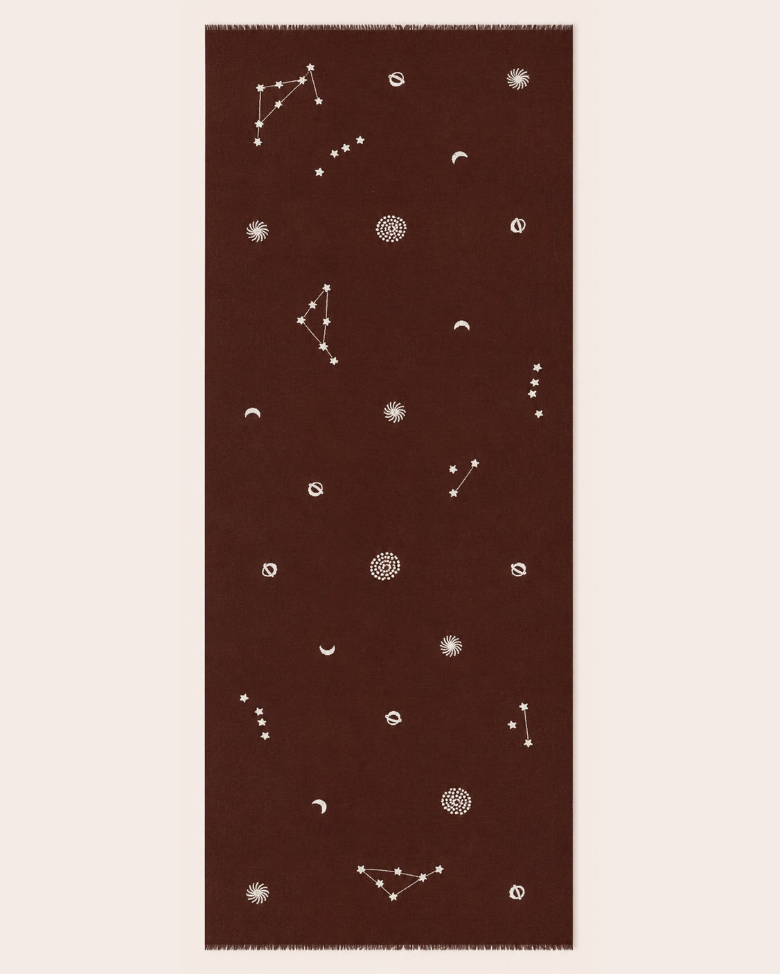 Brown Galaxy, Paani Tila Embroidery Pure Pashmina Scarf
