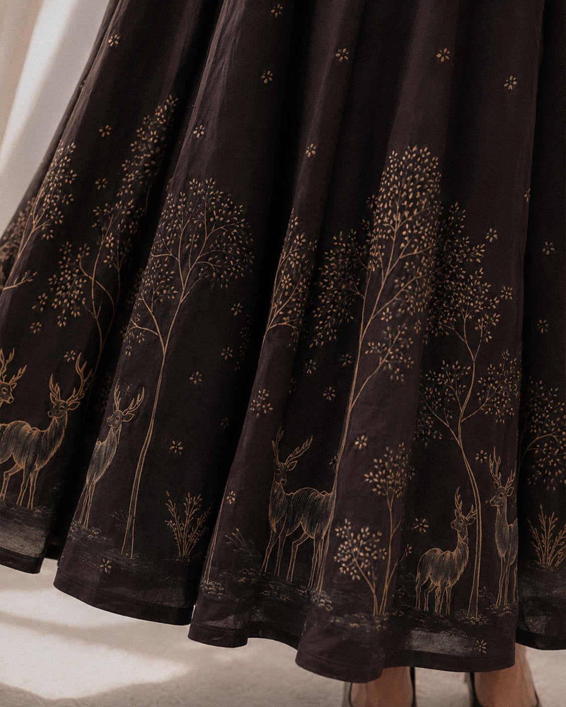 Into The Wild - Deep Brown Chanderi Silk Anarkali