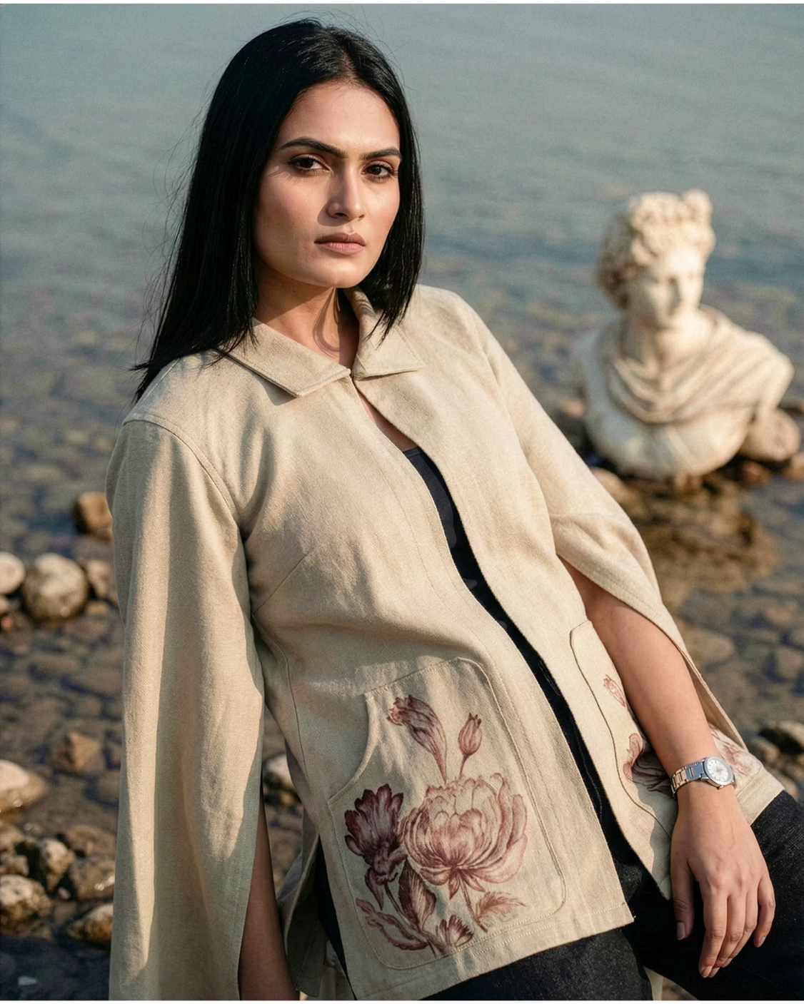 Dusty Rose Handpainted Cape