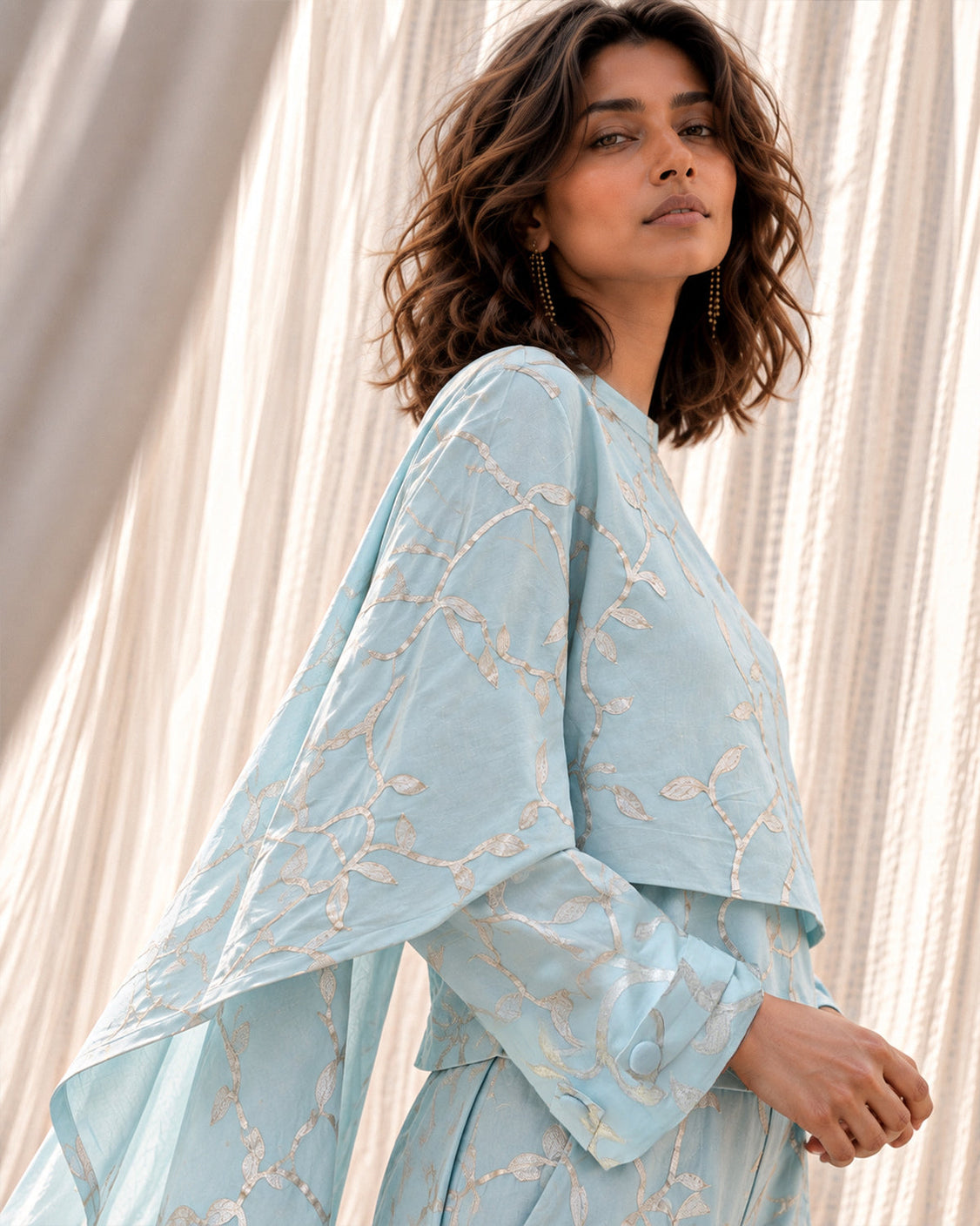 Morning Mist - Ice Blue Chanderi Silk Set