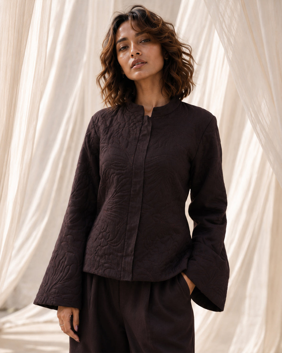 The Old Oak - Chocolate Brown Pashmina Set