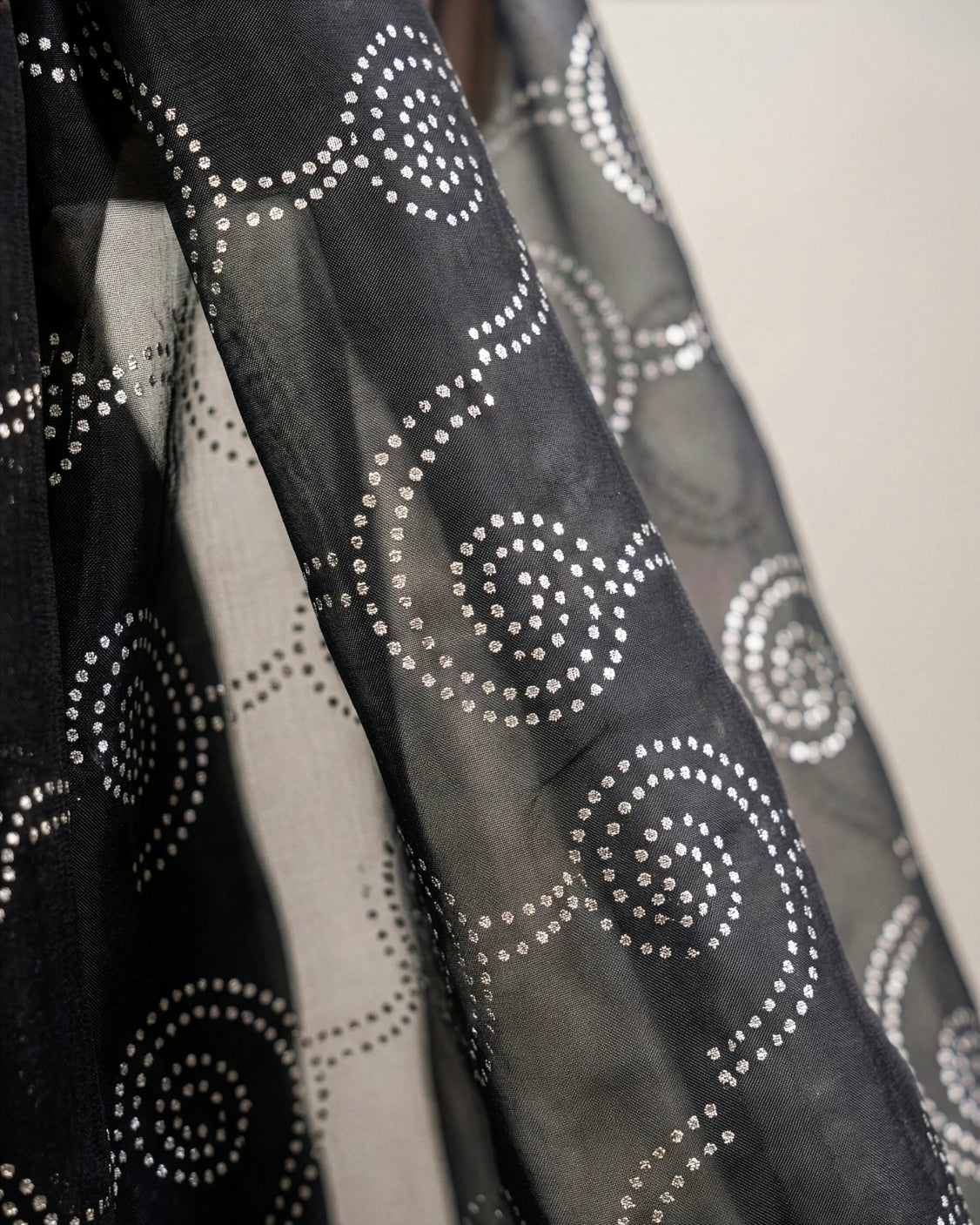 Smoke Clouds Real Silver Organza Saree