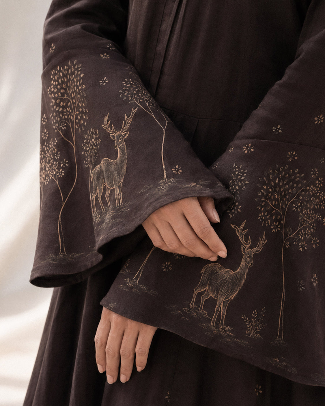 Into The Wild - Deep Brown Chanderi Silk Anarkali