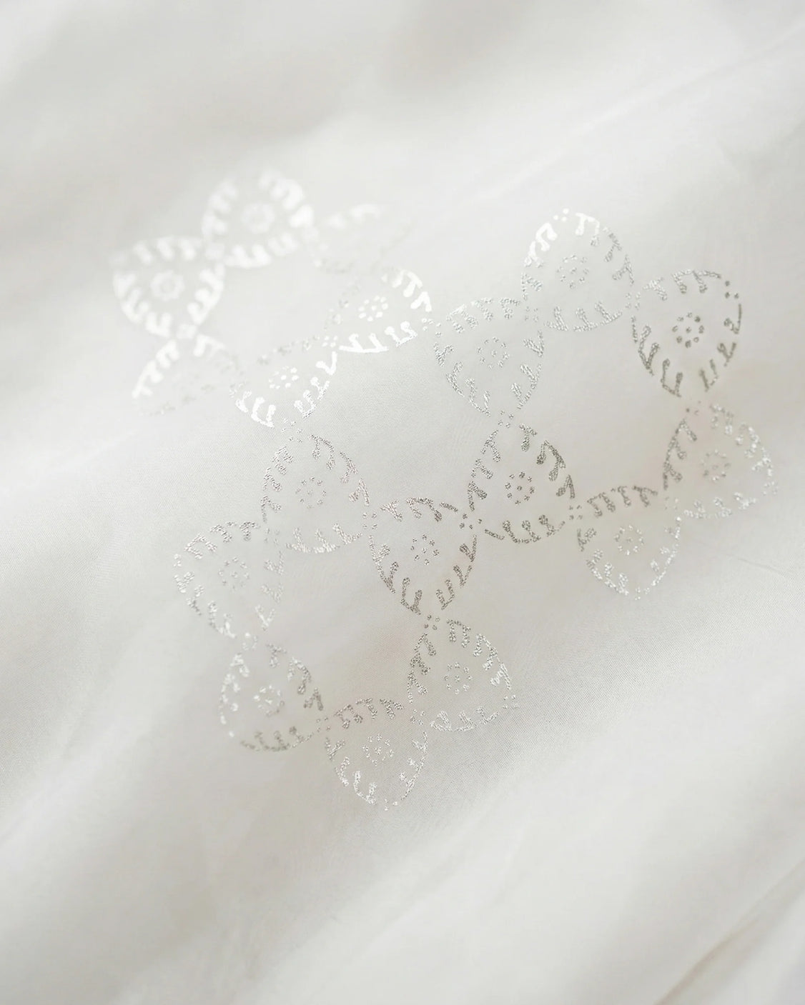 Pearl Organza Real Silver Saree