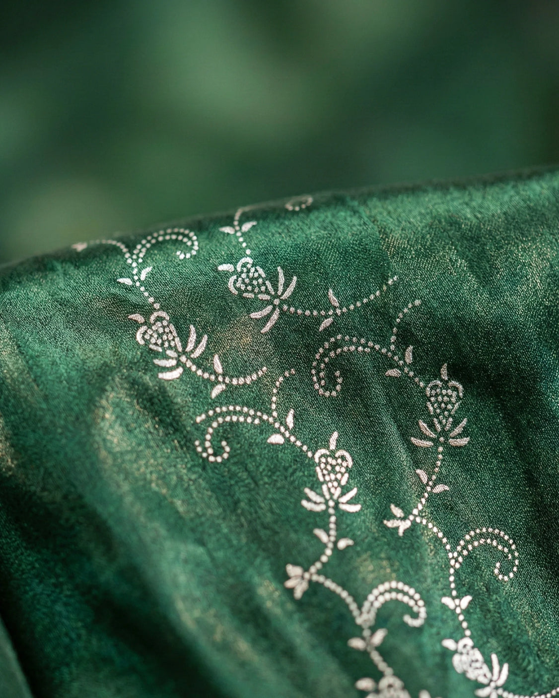 Squash Real Silver Saree in Tissue Silk