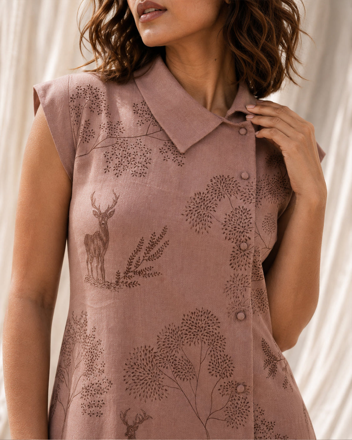 Woodland Walk - Light Brown Pashmina Dress